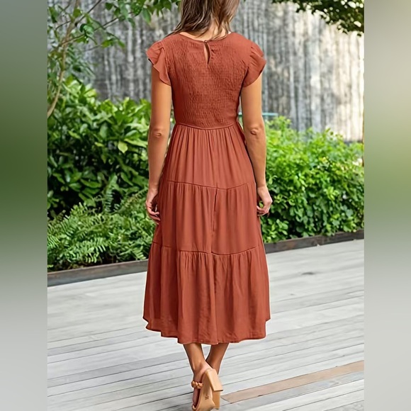 Brand new, never worn burnt orange Boho dress. - Picture 2 of 4